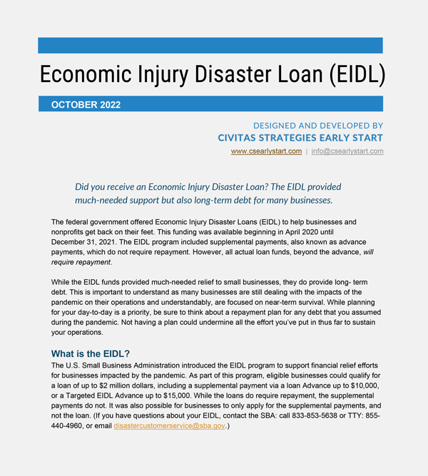 Economic Injury Disaster Loan
